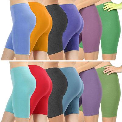 China Snagging resistance women fitness shorts pants slim casual ladies slim waist protective high bottom knee length summer pants shorts for cycling for sale