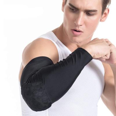 China Compression Non-slip Honeycomb Elbow Knee Pad Elastic Training Brace for sale