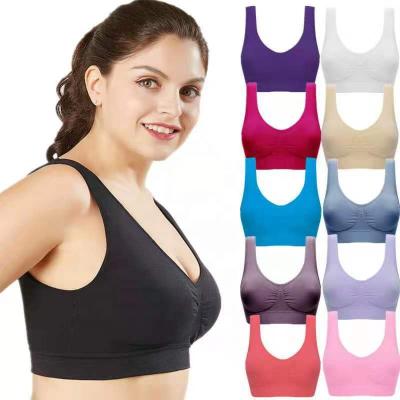 China Plus Size Women's Plus Size Sports Cover Up Yoga Gym Detachable Push Up Bra QUICK DRY Wireless Seamless Soft Bra Double Sleep Bra Te koop