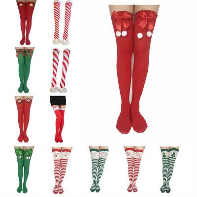 China QUICK DRY Christmas ornaments striped stocking socks Christmas decorations long high socks for girls striped knee socks navidad Christmas 2020 Te koop