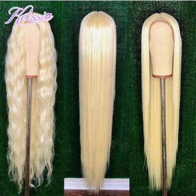 China 40 Inch Silky Straight Wave 30 Blonde 613 Hd Glueless Pre Plucked Full Lace Wig Human Hair Virgin, 40 Inch 5x5 Human Hair Lace Front 613 Blonde Wigs for sale