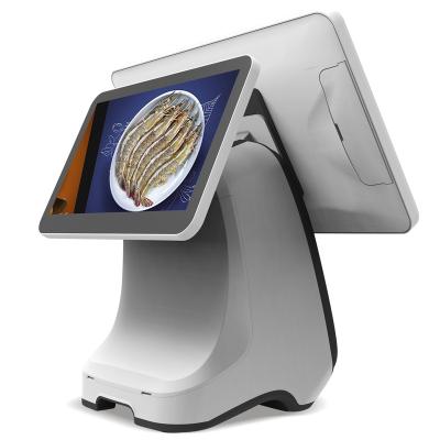 China 15.6 Inch Dual POS System Touch Screen Window POS SDK All In One Cash Register With 58mmThermal Printer for sale