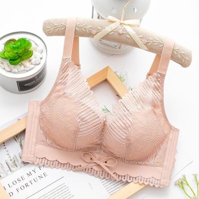 China Comfortable New Cup Bra Baby Cotton Lace Antibacterial Slip Underwear No Steel Ring Adjustable Bra For Women New Model Bra for sale