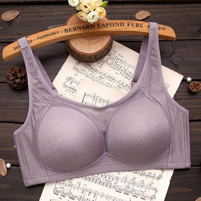 China Thin bra middle age and older full cup new antibacterial underwear for women without steel ring for sale