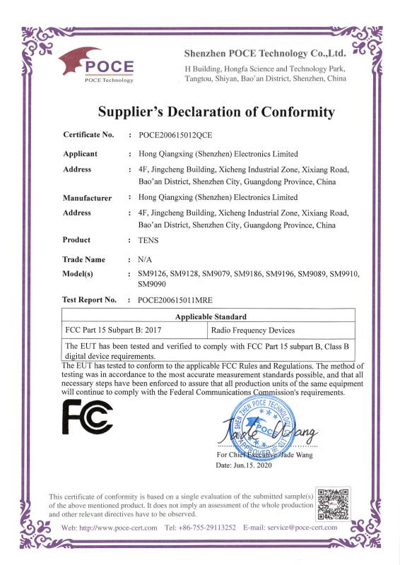 FCC - Hong Qiangxing (Shenzhen) Electronics Limited