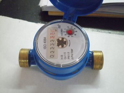 China Vane Wheel Dry Dial Water Meter Single Jet With 8 Wheels 15mm For Cold / Hot Water for sale