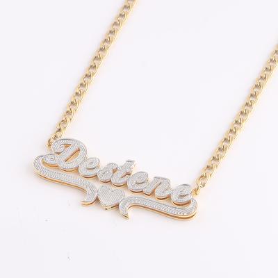 China Hiphop 18K Gold Plated Custom Cuban Chain Jewelry Name Plate Necklace Jewelry Pendants for sale