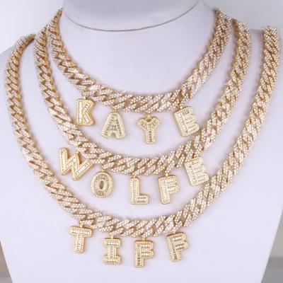 China Custom Hiphop Wand Letter Charm Name Necklace Bracelet Personalized for sale