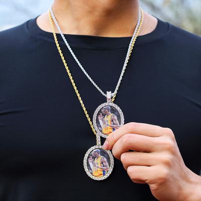 China Hiphop Customs Pendant Necklace For Men Women Hip Hop Jewelry With Gold Photo Silver Custom Picture Pendant Necklace for sale