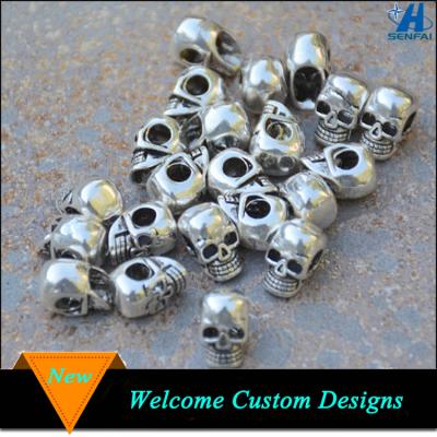 China Silver ALLOY Fashion Antique Metal Skull Beads For Jewelry Making Wholesale for sale