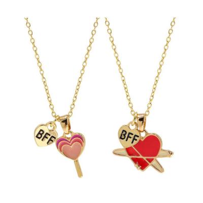 China Enamel BFF Best Friends Necklaces Zinc Alloy Cute Forever Necklaces for sale