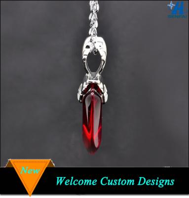 China Fashion Environmentally friendly new products Bloodstone Crystal Necklace Newest Red Crystal Charm Bloodstone Necklace Jewelry for sale