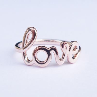 China ALLOY solid rose gold letter LOVE design finger rings for women with cheap price for sale