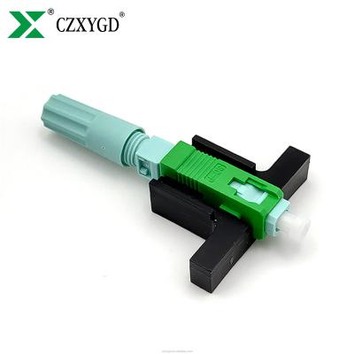 China 2.0*3.0mm Cable Wiring Connectors SC APC Leather Fiber Optic Quick Connector ftth SC APC Single Mode Fiber Optic Fast Connector for sale