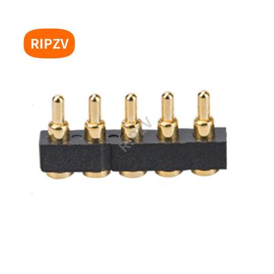 China Pitch 2.54mm male 0.1inch SMT 5 pin pogo spring pin connector 5 pin connector battery charger contact pogo connector for sale