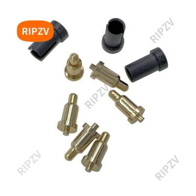 China high current 2x4.6mm DIP spring test probe male pogo pin gold plated spring loaded pogo-pin 1U connectors RIPZV 2x4.6mm for sale