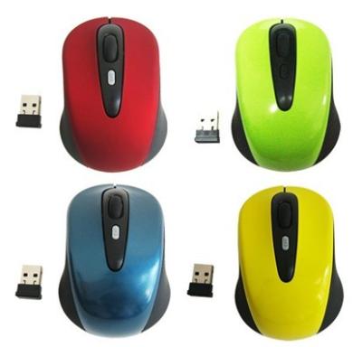 China Customized Colorful Plug & Play 2.4G Wireless Mouse / Small Laptop Mous With 10m Range for sale