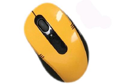 China Yellow Varnished Computer 2.4G Wireless Mouse With 1200 dpi Resolution Support Windows XP for sale