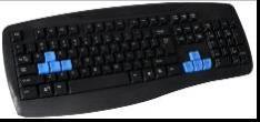 China Special Curve Shape PS2 Waterproof Computer Keyboards For Gaming With Blue Gaming Buttons for sale