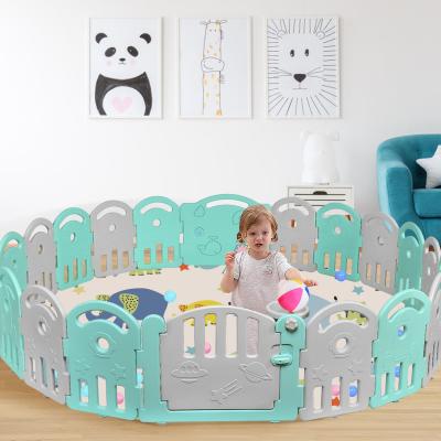 China HQSLP Durable Wooden Baby Playpen Mosquito Net Baby Playpen Fence Guardrail House for sale