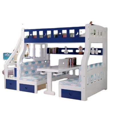 China HQSLP Furniture Kids Bedroom Furniture Set Solid Wood Kids Bed Twin Over Twin Bunk Beds For Kids Portable Kids Bed for sale