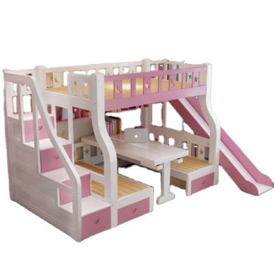 China Solid Wood Furniture HQSLP Amazon Popular Children's Bunk Bed Children's Sofa Bed Children's Storage Bed for sale