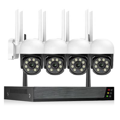 China Wholesale PAN-TILT 4ch 3MP Dome CCTV Camera System tuya camera de seguridad with wireless alarm surveillance poe security camera ptz kit for sale