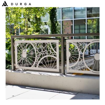 China Powder Coated Custom Outdoor Laser Cut Aluminum Balcony Garden Fence Perforated Railings Screen for sale