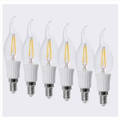 China Hot sale high lumens E12 2W Candelabra LED Filament Candle Light Bulb for sale