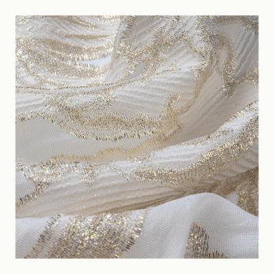 China 210806 Gold Grace Embroidery 210806 Organic Cotton Silk Nylon Silver Rayon Floral Metallic Lurex Leather Fabric for sale