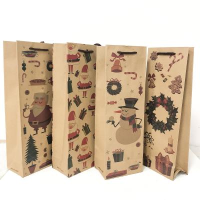 China Eco-friendly Champagne Bottle Gift Box Christmas Decoration Wine Bottle Wrapping Paper Bags Christmas Decoration Festival Supplies for sale