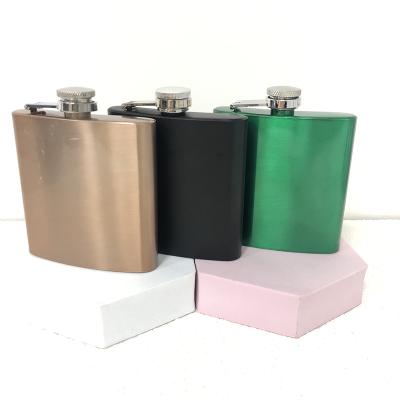 China Portable Hip Flask Eco-friendly Stainless Steel 6oz Whiskey Drinkware Matte Black Alcohol Vodka Wine Bottle Party Gifts For Friends for sale