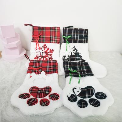 China Wholesale New Arrival Custom Made Eco-friendly Materials Red Christmas Ornaments Jars Stockings Sublimation Decorative Blank White Cat Dog Pets for sale