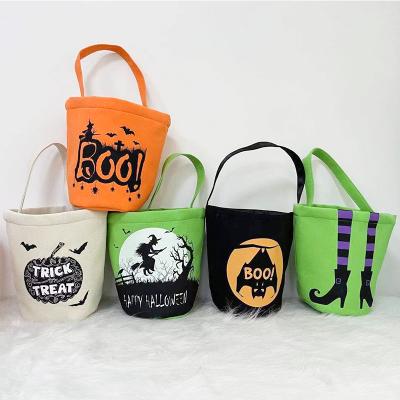 China New Design Fashional Halloween Baskets Colorful Candy Bags For Kids Happy Trick Or Treat Pumpkin Ghost Festival for sale