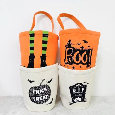 China Halloween Pumpkin Trick Or Treat Baskets Newcomer Halloween Buckets For Kids Candy Bags Decorative Ghost Pumpkin Supplies for sale