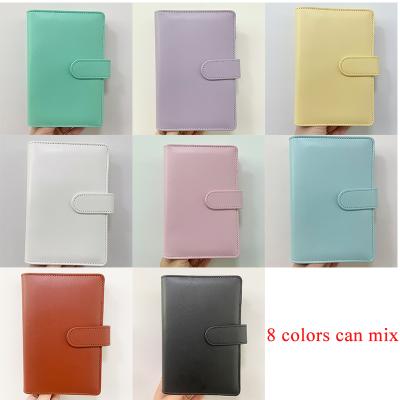 China New Spiral Colors A5 A6 8 Styles Macaron Notebook Binder Cover Waterproof 6 Rings Spiral Stationery Binding Shell With Leather for sale