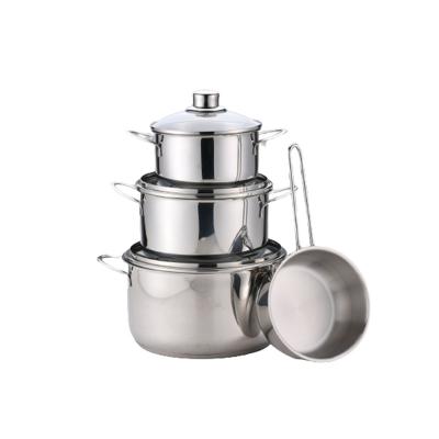 China Modern High-End Cost-Effective 7 Pcs Kitchen Pots Sets Cooking Stainless Steel Pots And Pan Sets Pots For Cooking Set for sale