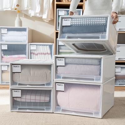 China QH6-1020-2 63L Plastic Clothing Organizer Color High Quality Durable Viable Storage Box for sale