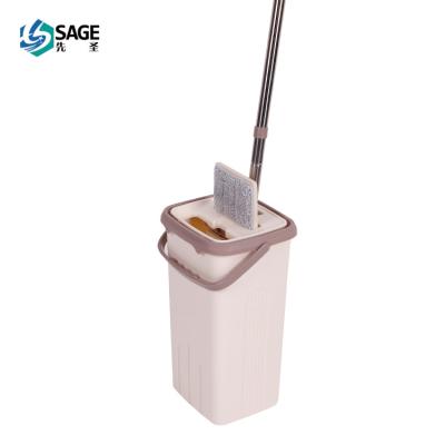 China Sustainable 360 ​​Degree Rotating Rotating Flat Magic Bucket Hand Microfiber Mop Free Mop for sale