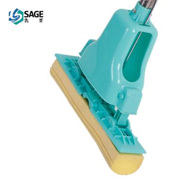 China Sustainable Easy Foldable PVA Broom With Telescopic Connected Stem Sponge Squeeze 2in1 Broom for sale