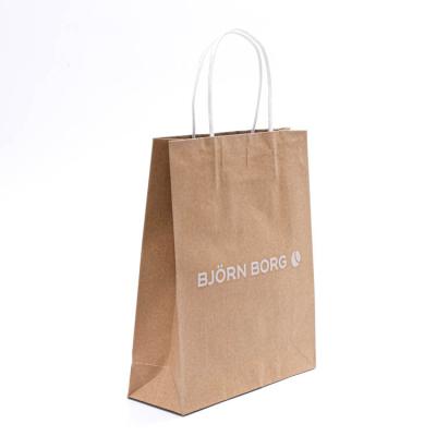 China Recyclable Craft Paper Gift Bags Custom Shopping Packaging With Your Own Logo for sale