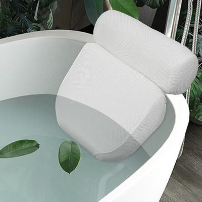 China Polyester Sustainable Bathtub Hot Pillow Waterproof Selling Spa Pillow With Suction Cups for sale