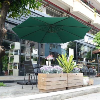 China Custom Logo Modern Outdoor Aluminum Solar Banana Umbrella Lighting System Patio Umbrella for sale