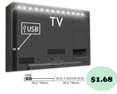 China Modern 5 V USB TV Backlight Kit , 22 Lumen Cuttable Led Strip for sale