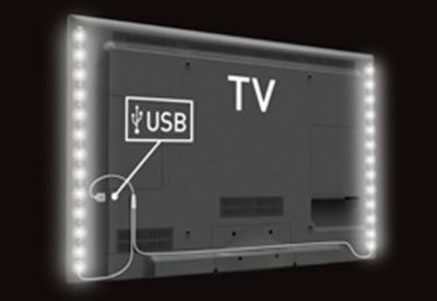 Chine Refroidissez les lumières de bande flexibles blanches de SMD LED, lumière d'humeur d'USB 5V 5050 TV à vendre