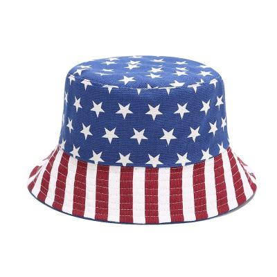 China Hot-selling Canvas Hat Plush 2022 Star Flag Costume National American Fisherman Sun Double Sided Hats For Women Summer K1352 for sale