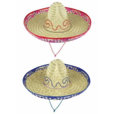 China MEXICAN FIESTA SOMBRERO STRAW HAT striped ADD MUSTACHE CIGAR BANDIT COSTUME for sale