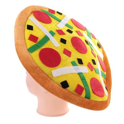 China Wholesale Men Women Fast Food Character Pizza Velvet Hat Party Carnival Christmas Fancy Dress Costume CM616 for sale