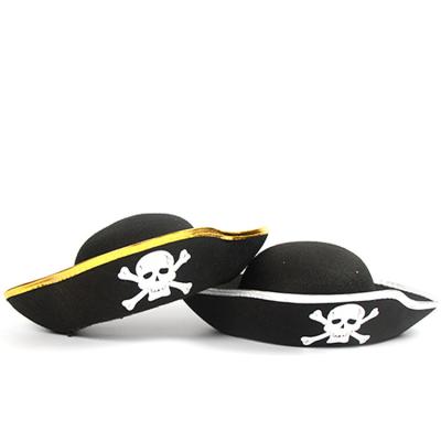 China Eco-Friendly Pirate Skull Crossbones Hat Costume Dress Up NEW For Adults Kids Halloween Cosplay Captain Hats K1704 for sale