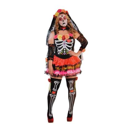 China Costume CS82 Costume Day Of The Dead Senorita Ladies Halloween Costume Skeleton Women for sale